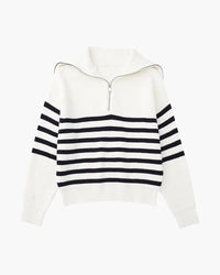DV Striped Zip-up Sweater