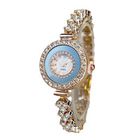Diamond-encrusted Glass Rhinestone Women's Quartz Watch