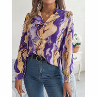 Fashion Button Down Shirts V Neck Long Sleeve