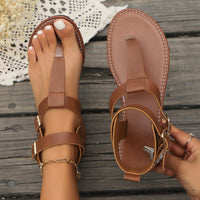 Low-Heel Roman Flip-Toe Sandals