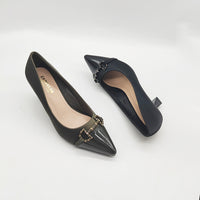 Exquisite Leather Belt-buckle Peep-toe Stiletto Pumps