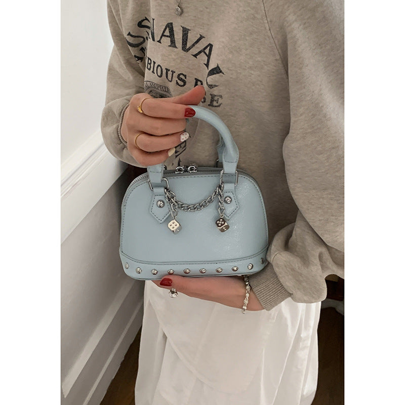 Champagne-gold Shell Bag Fashionable Shoulder And Crossbody Style