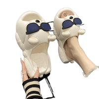 Cute Sunglasses Bear Slippers