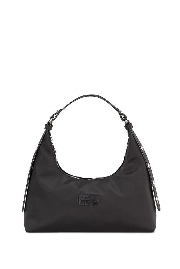 Black Baguette Shoulder Bag For Women