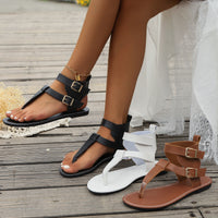 Low-Heel Roman Flip-Toe Sandals