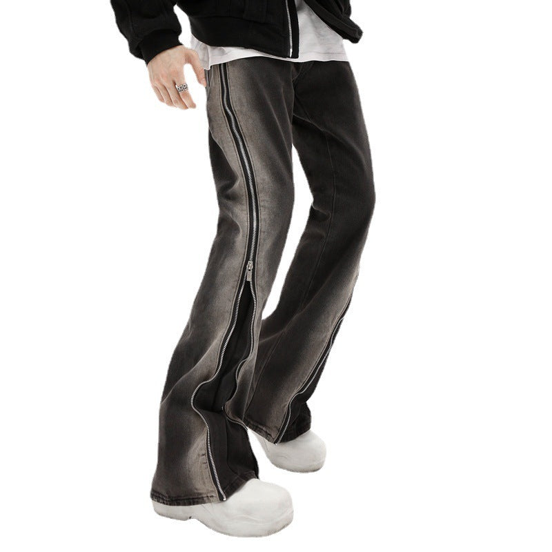 Design Zipper Straight-leg Trousers