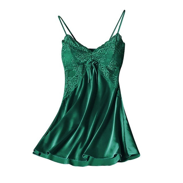 Sexy Lingerie Satin Pajamas Lace Night